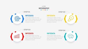 Four Step Infographic element design template for presentation. process diagram and presentations step, workflow layout, banner, flow chart, info graphic illustration. vector