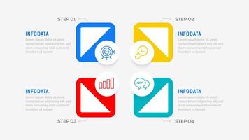 Four Step Infographic element design template for presentation. process diagram and presentations step, workflow layout, banner, flow chart, info graphic illustration. vector