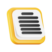 3d rendering note icon. 3d business icon concept png