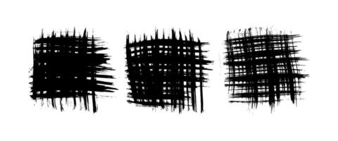 Black brush stroke in square form on white background vector