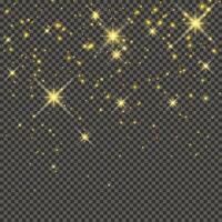 Gold glittering dust on a gray background. Dust with gold glitter effect and empty space for your text. illustration vector