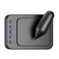 3d representación bolígrafo tableta icono con dibujos animados estilo. 3d negocio icono concepto png