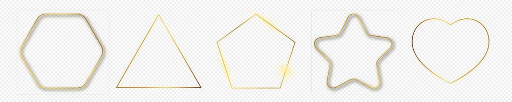 oro brillante diferente geométrico forma marco vector