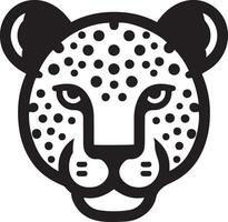 Leopard head silhouette illustration on white background. vector