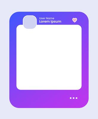 Social media frame isolated template. Colorful social media interface.