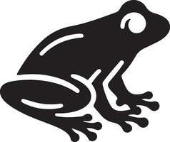 Tree Frog silhouette illustration on white background. vector