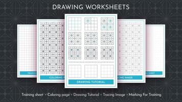 How to Draw a Pattern. Step by Step Drawing Tutorial. Draw Guide Worksheet. Simple Instruction for Kids and Adults vector