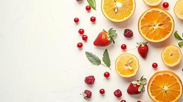 Top view background with tangerines and orange fruits photo