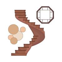 illustration of spiral staircase vector