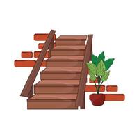 ilustración de de madera escalera vector