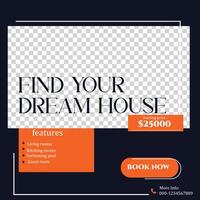 Real Estate or Home Sale Social Media Promotion, Square flyer design Template vector