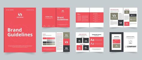 Brand Guidelines Template or Brand Identity presentation or logo guidelines template design vector