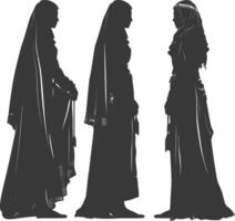 Silhouette independent egyptian women wearing tob sebleh black color only vector