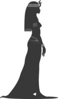 Silhouette independent egyptian women wearing tob sebleh black color only vector