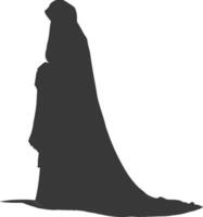 silueta independiente emiratos mujer vistiendo abaya negro color solamente vector