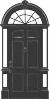 Silhouette door black color only vector