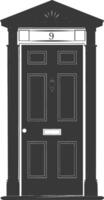 Silhouette door black color only vector