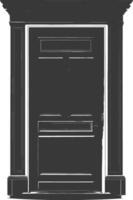 Silhouette door black color only vector