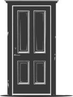 Silhouette door black color only vector