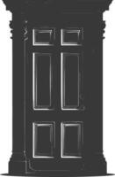 Silhouette door black color only vector