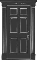 Silhouette door black color only vector