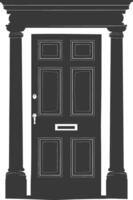 Silhouette door black color only vector