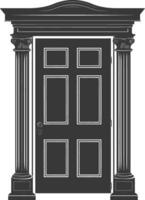 silueta puerta negro color solamente vector