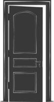 Silhouette door black color only vector