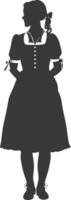 Silhouette independent germany women wearing dirndl black color only vector