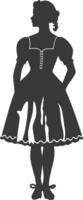 Silhouette independent germany women wearing dirndl black color only vector