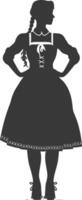 Silhouette independent germany women wearing dirndl black color only vector