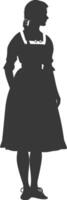 Silhouette independent germany women wearing dirndl black color only vector