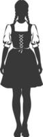 Silhouette independent germany women wearing dirndl black color only vector