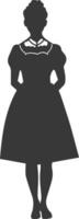 Silhouette independent germany women wearing dirndl black color only vector