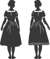 Silhouette independent germany women wearing dirndl black color only vector