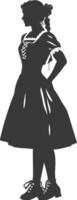 Silhouette independent germany women wearing dirndl black color only vector