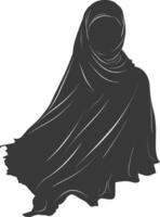 Silhouette hijab symbol black color only vector