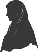 Silhouette hijab symbol black color only vector