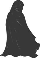 silueta hijab símbolo negro color solamente vector