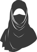 Silhouette hijab symbol black color only vector