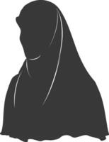 Silhouette hijab symbol black color only vector