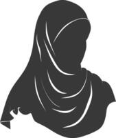 silueta hijab símbolo negro color solamente vector