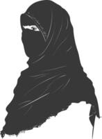 silueta hijab símbolo negro color solamente vector