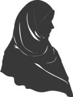 Silhouette hijab symbol black color only vector