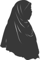 Silhouette hijab symbol black color only vector