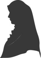 Silhouette hijab symbol black color only vector