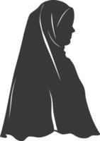 Silhouette hijab symbol black color only vector