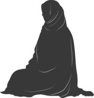 silueta hijab símbolo negro color solamente vector