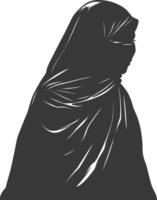 silueta hijab símbolo negro color solamente vector