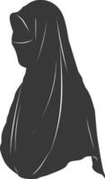 Silhouette hijab symbol black color only vector